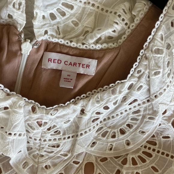 Red Carter Sadelle Eyelet Lace Mini Dress - Picture 3 of 4